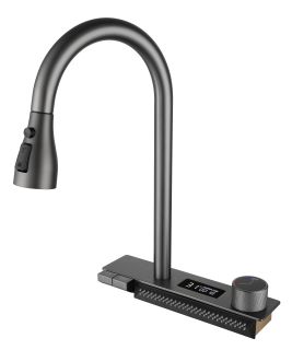 Многофункциональная кухонная мойка Savol S-SC002Q с водопадом 75см графит